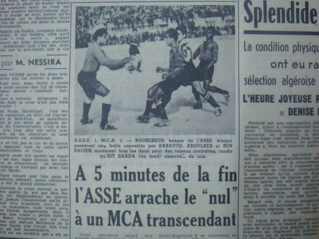 pour le titre du CHAMPION 1952 ASSE-MCA 1-1