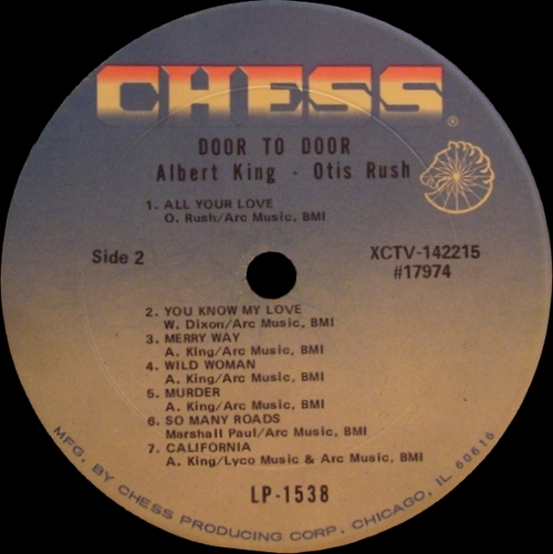 Albert King & Otis Rush : Album " Door To Door " Chess Records LP-1538 [ US ]