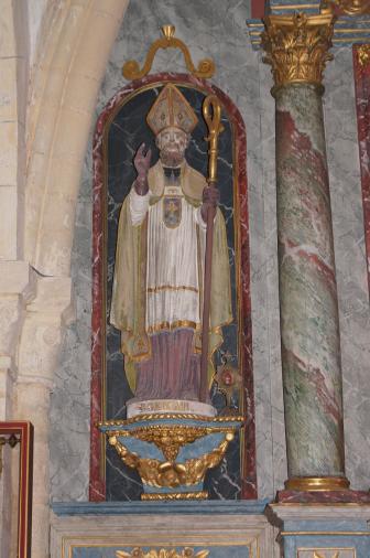 Statue de Saint-Germain-le-Scot Eglise Saint-Germain de Saint-Germain-sur-Ay ERNOUF Guillaume.JPG