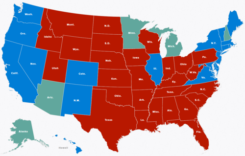 Carte des votes par états