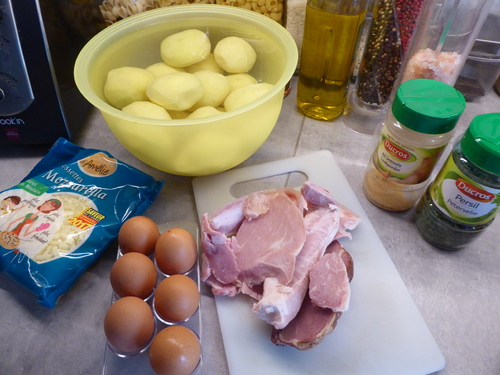 Des Pommes de terre sautées au Jambon Oeuf et Mozzarella