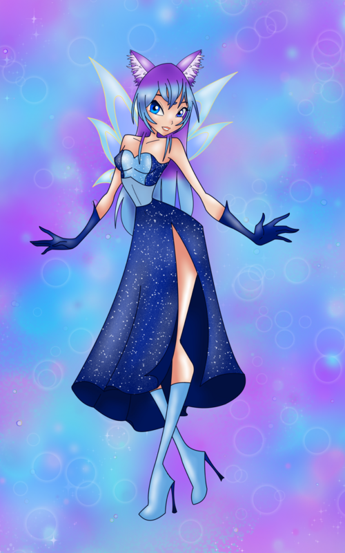 Mon oc dans le style winx, j'ai vraiment eu du mal avec le visage