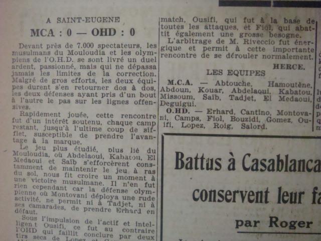 9.2.1947 MCA-OHD 0-0 2ème journée Retour