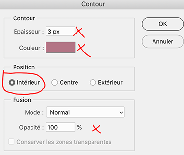 Redimensionner une image - Taille de la zone de travail - Contour