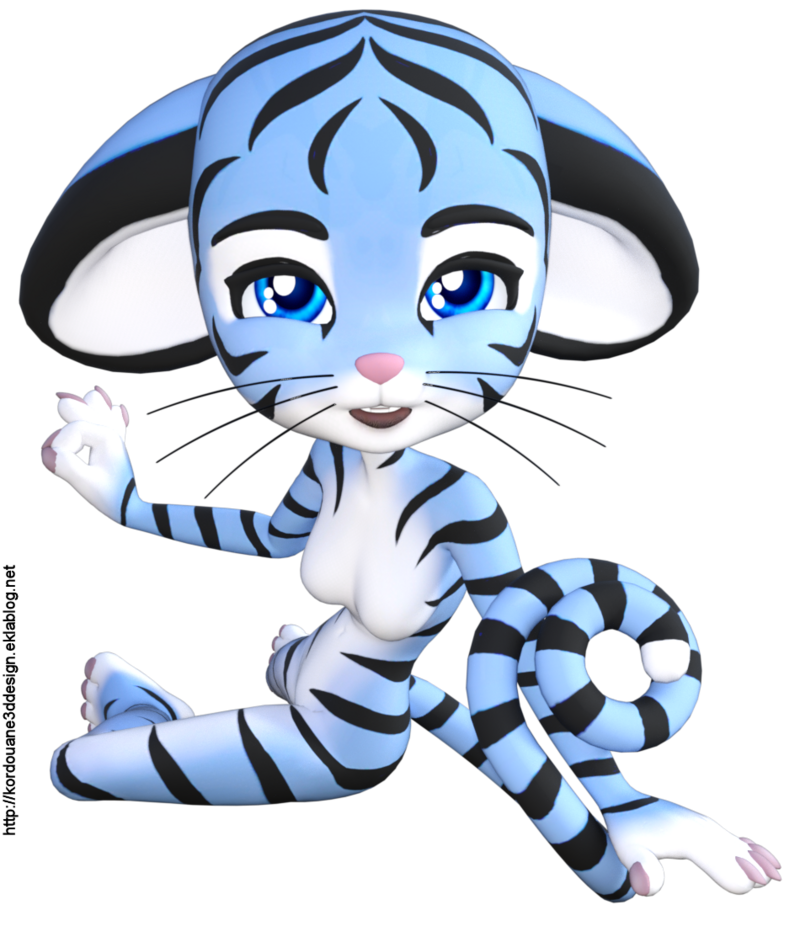 Image de petit tigre bleu (tube-render)