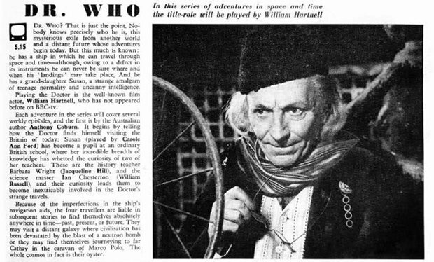 Here's how Radio Times introduced the first ever episode of Doctor Who