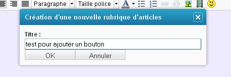L'adjonction de boutons sur Eklablog
