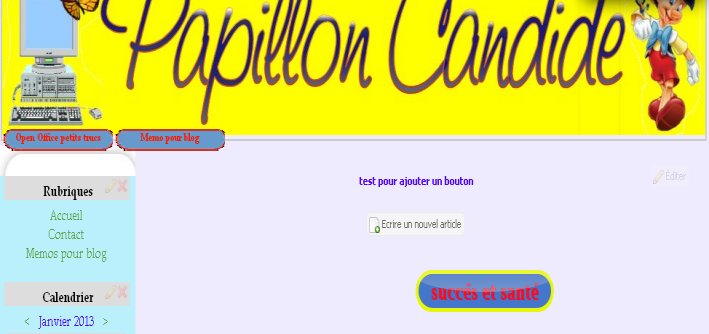 L'adjonction de boutons sur Eklablog