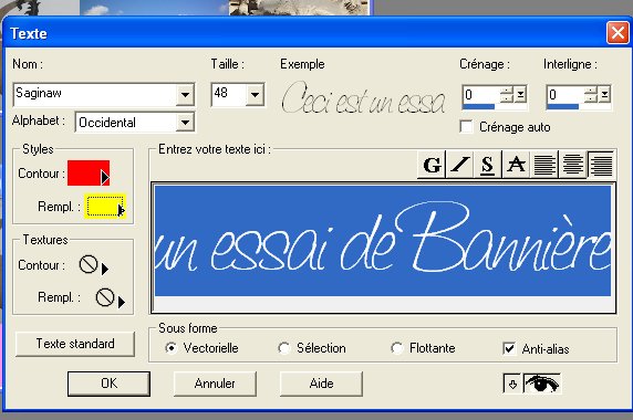 Une bannière avec Paint Shop Pro