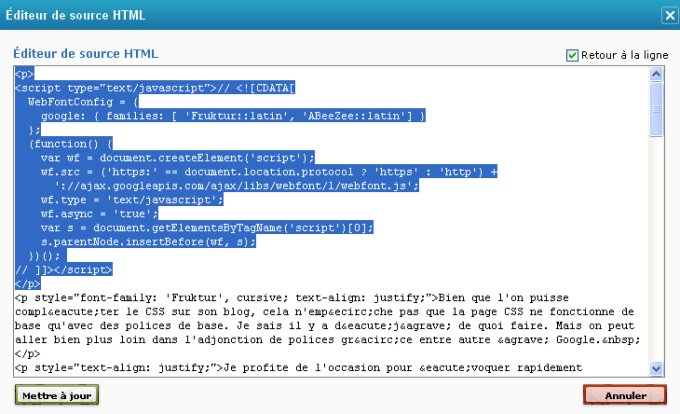 Javascript et l'usage des polices de caractères de Google