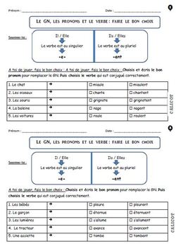 GN, pronom et accord du verbe