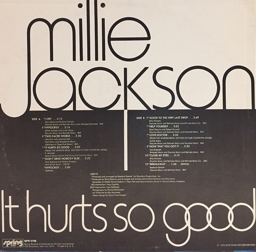 Millie Jackson : Album " It Hurts So Good " Spring Records SPR 5706 [ US ]