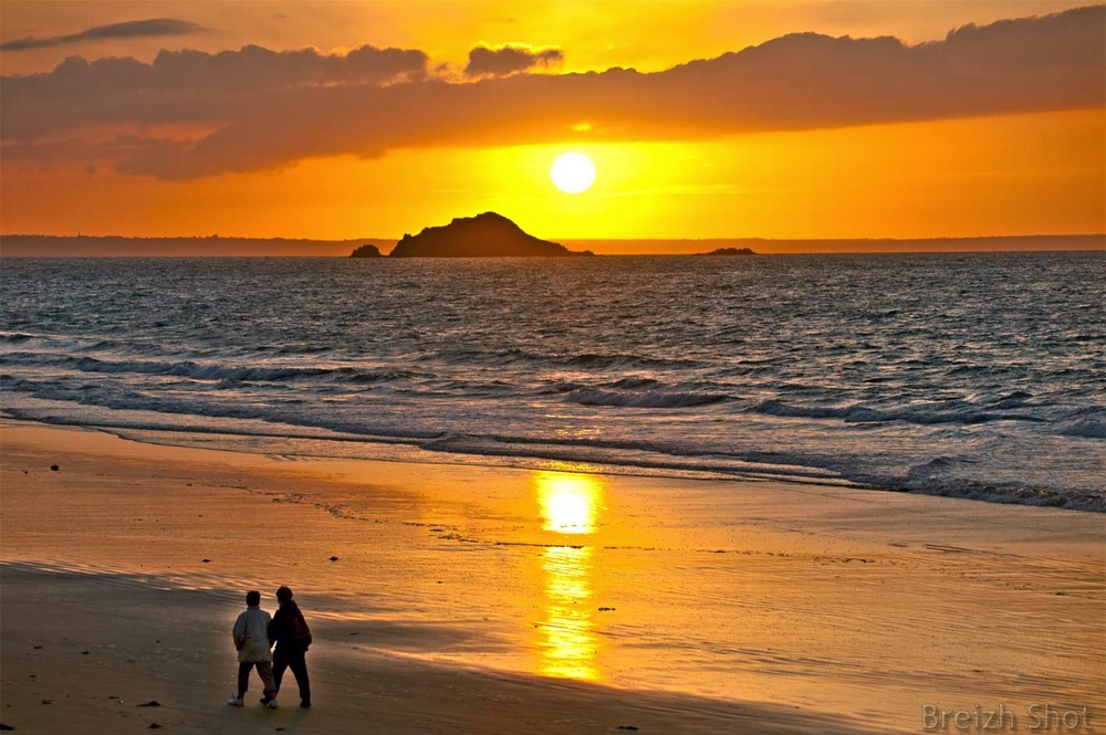 Saint-Pabu - Plage - Coucher de soleil