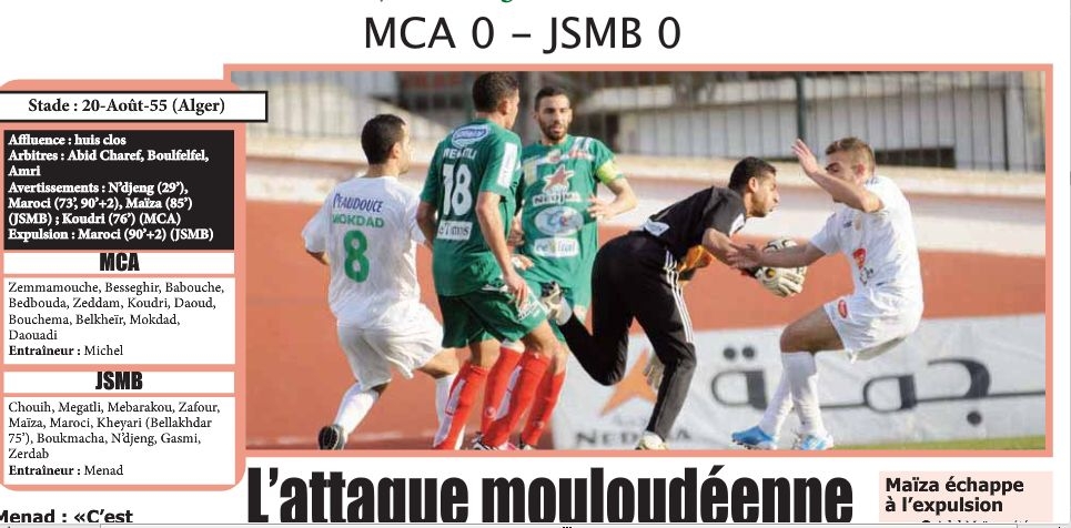 Mardi 4.1.2011 MCA-JSM Béjaia 0.0