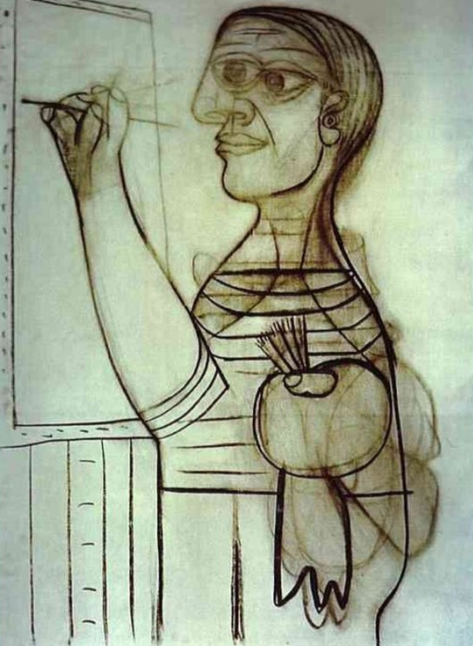 * Avec Pablo Picasso, l'autoportrait et les Demoiselles...