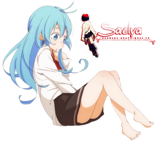 Render Filles/Femmes - Renders Denpa Onna To Seishun Otoko Touwa Erio Cheveux Bleus Assise