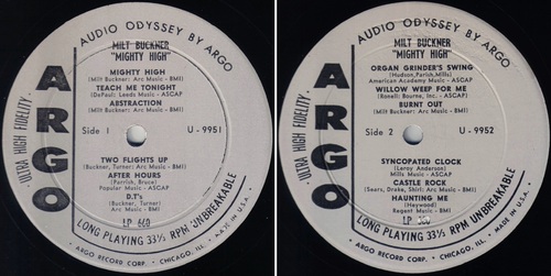 MILT BUCKNER - MIGHTY HIGH - ARGO LP-660  © 1960