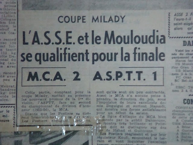 Dimanche 5.9.1954 Coupe Milady MCA-ASPTT 2-1