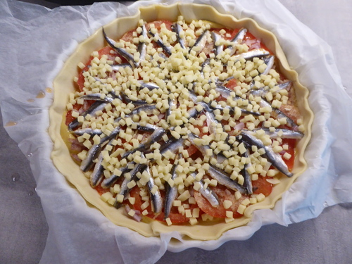 Une Tarte aux Anchois et Tomates