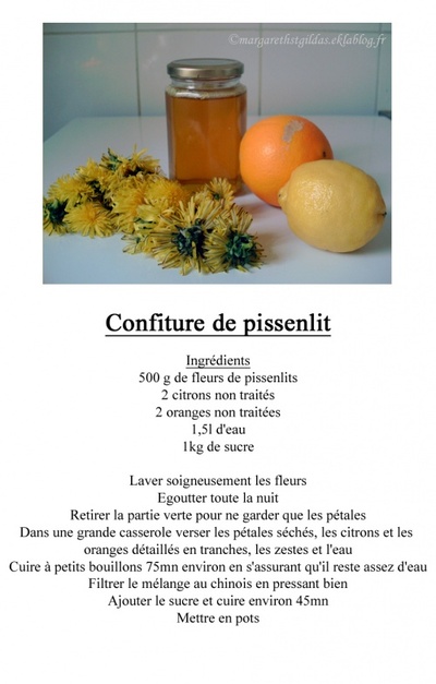 Confiture de fleurs de pissenlits