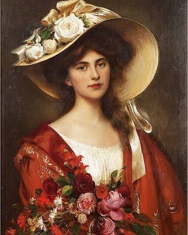 Portrait D'une Belle Jeune Femme Dans Un Chapeau De Paille Avec Un