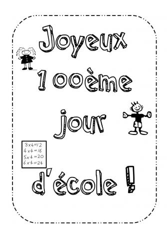 Le 100ème jour d'école