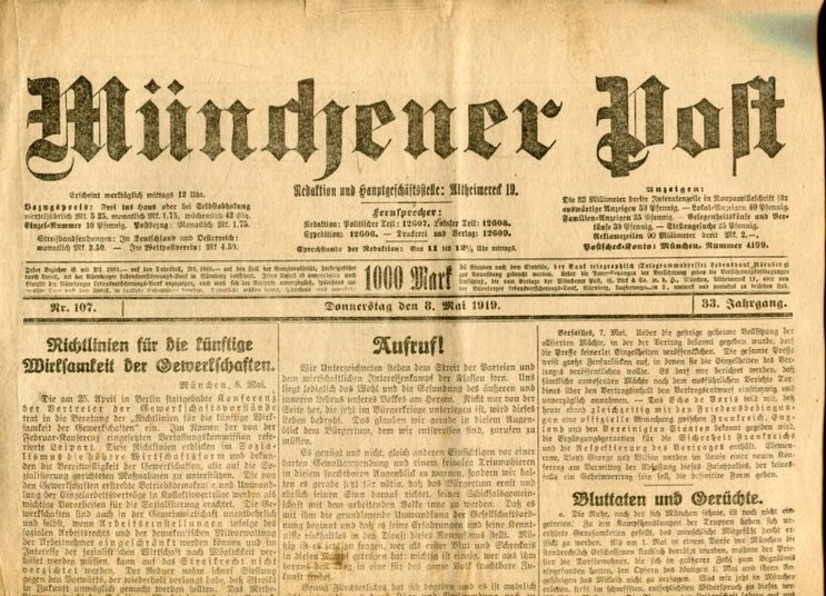 Le Munchener Post : il s'opposera à Hitler jusqu'en mars 1933