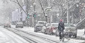walking bicycle winter city winter