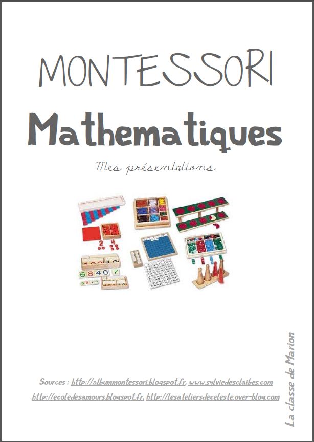 Cahier de présentation des ateliers mathématiques Montessori - Co