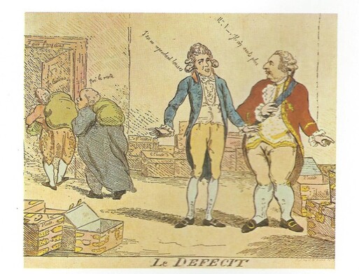 Caricature de Necker et Louis XVI datant de 1788
