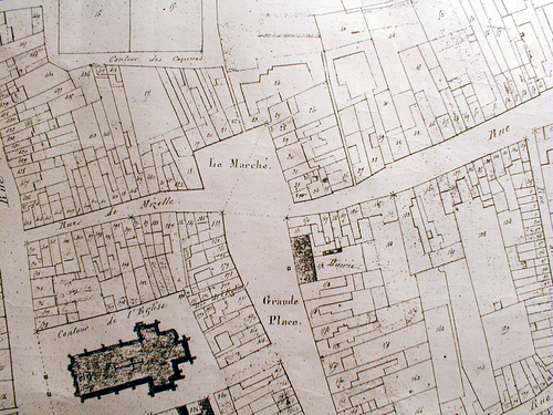 Le centre ville de La Bassée en 1837 (Cadastre)(deleplanque.org)