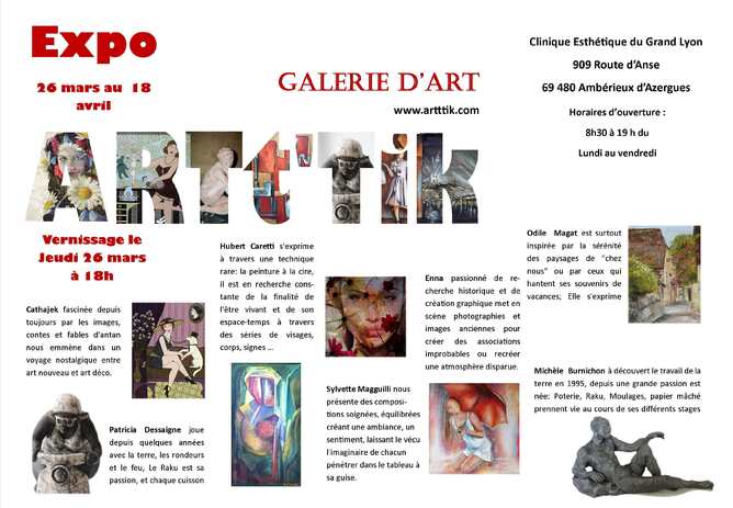 Galerie ARTt'Tik  Prolongation de l'Expo Peintures, Raku, Art numérique  30 avril