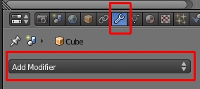 Les boutons Object Modifiers et Add Modifier