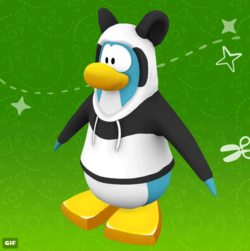 Aperçu : costume de panda sur L'Île de Club Penguin