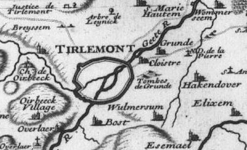 Tirlemont (Les frontières de France et des Pais Bas)1708-1710 (Bibl. gallica)