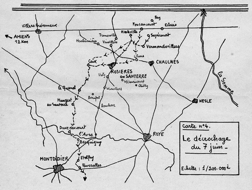 Cartographie du journal des opérations de guerre du 41° RI - Mai et juin 1940