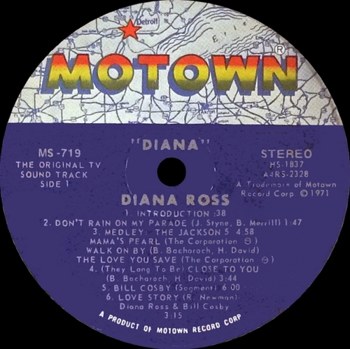 Diana Ross - 1971 : Album " Diana ! (Original TV Soundtrack) " Motown Records MS-719 [ US ]