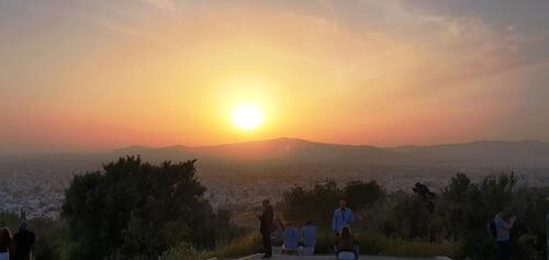 Coucher de soleil depuis la colline de Philopappos