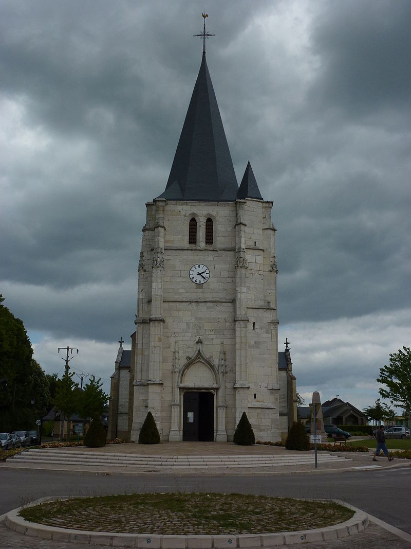 Amfreville-la-Campagne (Eure, Fr) église, vue façade.JPG