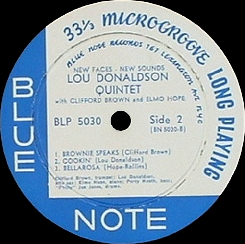 Lou Donaldson , Clifford Brown : Album " New Faces-New Sounds " Blue Note Records BLP 5030 [ US ]