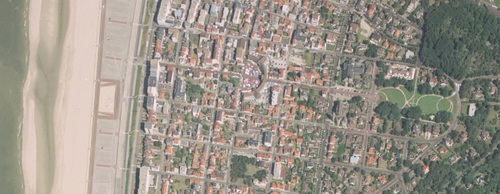 Le Touquet - Centre-ville en 1995, vue d'ensemble en couleur (remonterletemps.ign.fr)
