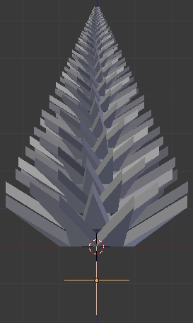 Le look du sapin après la rotation de l'Empty autour de l'axe Z