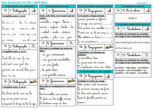 Plan de travail n°2 - CE1