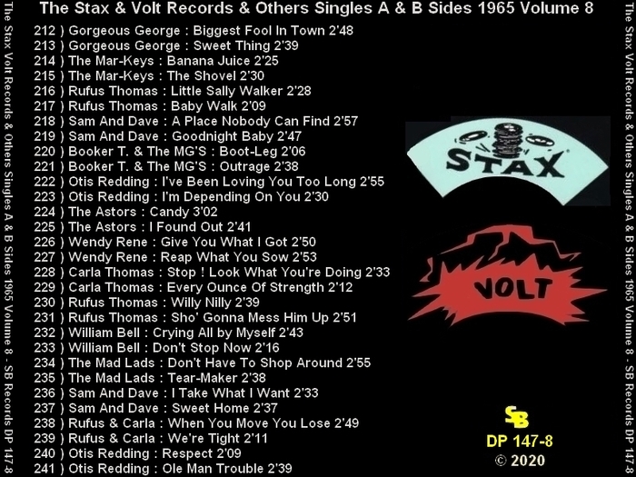 " The Complete Stax-Volt Singles A & B Sides Vol. 8 Stax & Volt Records & Others " SB Records DP 147-8 [ FR ]