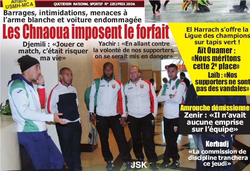 Mardi 21.05.2013 MCA-USMH non joué, les supporters Mouloudéens disent NON à la HOGRA