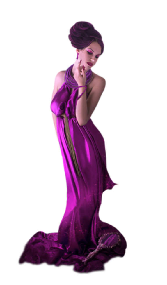 Femme en vétue de violet ou pourpre
