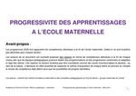 progressivite des apprentissages 2015