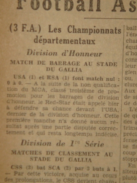 MCA 3ème est remplacé par la RSA aux matches de barrages
