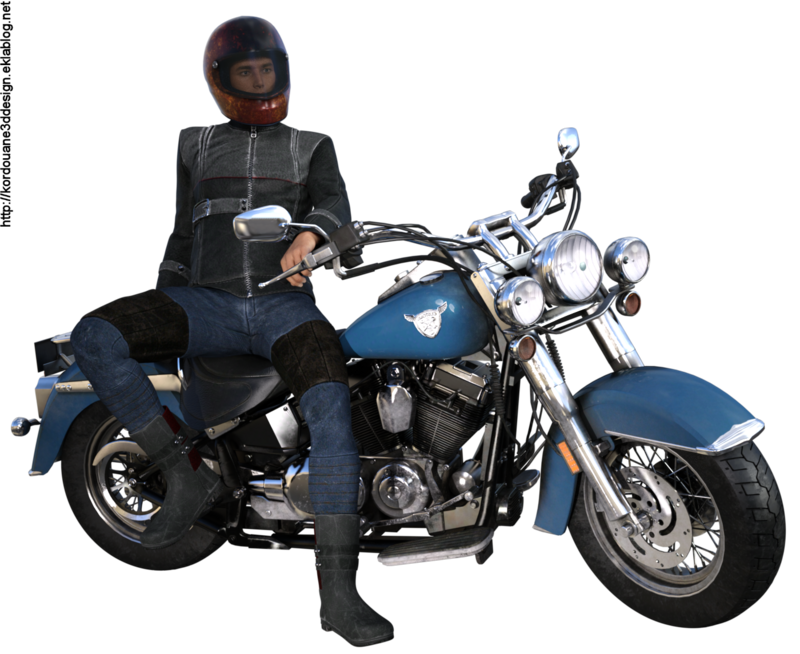 Tube d'homme motard avec sa moto