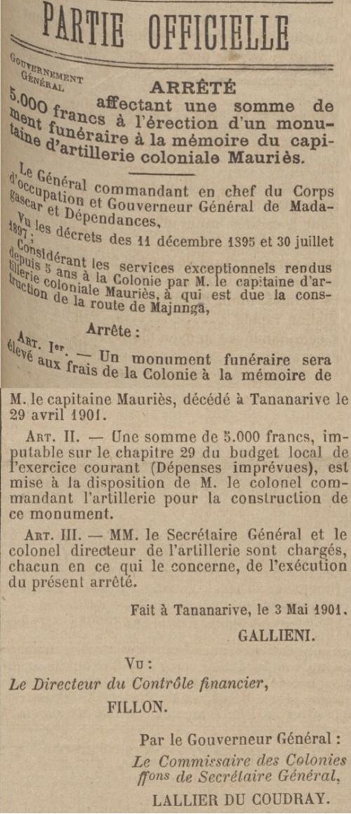 - Capitaine Fortuné MAURIES